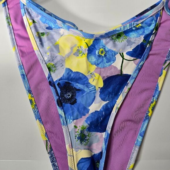 Aerie Floral Purple Cheeky Bikini Large - Picture 2 of 5
